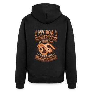 C’est de moi que vous devriez vous inquiéter. - Veste à capuche bio Premium Unisexe - noir - Dos - Nico (187cm)