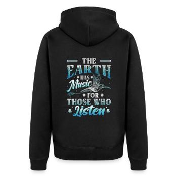 La terre a de la musique pour ceux qui écoutent. - Veste à capuche bio Premium Unisexe - noir - Dos - Nico (187cm)