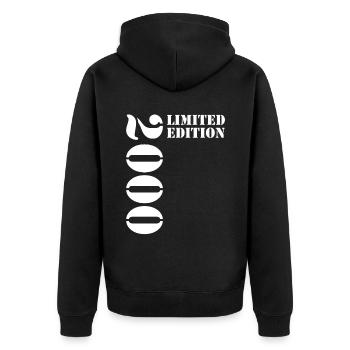 2000 Limited Edition Birthday Gift Wife Husband - Unisex Premium Organic Zip Hoodie - black - Back - Nico (187cm)