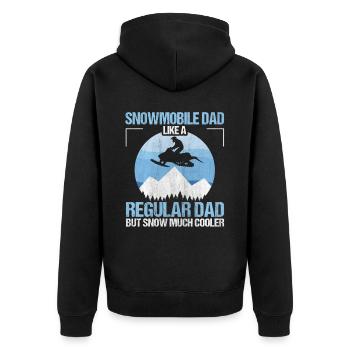 Snowmobile Dad Snow Much Cooler Motorschlitten - Unisex Premium Bio Zip Hoodie - Schwarz - Hinten - Nico (187cm)