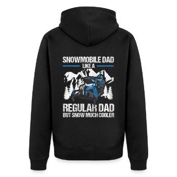 Snowmobile Dad Snow Much Cooler Motorschlitten - Unisex Premium Bio Zip Hoodie - Schwarz - Hinten - Nico (187cm)