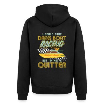 Ich Könnte Mit Drag Boat Racing Aufhören - Unisex Premium Bio Zip Hoodie - Schwarz - Hinten - Nico (187cm)