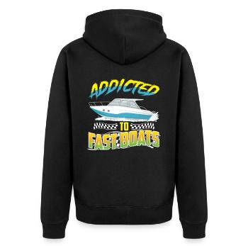 Accro aux bateaux rapides - Drag Boat Racing - Veste à capuche bio Premium Unisexe - noir - Dos - Nico (187cm)