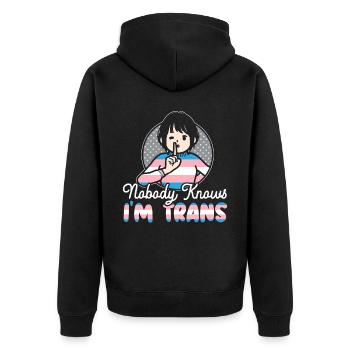 Personne ne sait que je suis trans LGBTQ Pride Transgenre - Veste à capuche bio Premium Unisexe - noir - Dos - Nico (187cm)