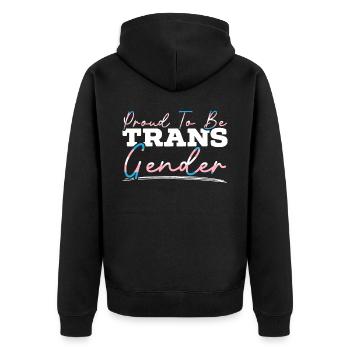 Fier d'être transgenre Rainbow Pride LGBTQ Trans - Veste à capuche bio Premium Unisexe - noir - Dos - Nico (187cm)