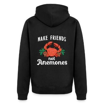 Crab Scorpion Lobster Shrimp Crabs - Unisex Premium Organic Zip Hoodie - black - Back - Nico (187cm)