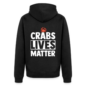 Krebs Geschenk Schrimp Krabbe Hummer Skorpion - Unisex Premium Bio Zip Hoodie - Schwarz - Hinten - Nico (187cm)