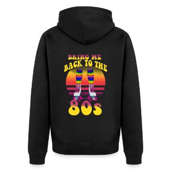 Inline Skate Gift Rollskates Roller 70s - Unisex Premium Organic Zip Hoodie - black - Back - Nico (187cm)
