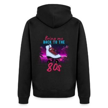Inline Skate Gift Rollskates Roller 70s - Unisex Premium Organic Zip Hoodie - black - Back - Nico (187cm)