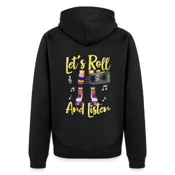 Inline Skater - Unisex Premium Bio Zip Hoodie - Schwarz - Hinten - Nico (187cm)