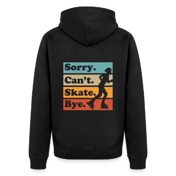 Roller Skates Inline Skates Herren Damen Geschenk - Unisex Premium Bio Zip Hoodie - Schwarz - Hinten - Nico (187cm)