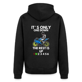 Moto Lifestyle / Moto / Moto motard - Veste à capuche bio Premium Unisexe - noir - Dos - Nico (187cm)