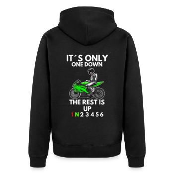 Motorcycle Lifestyle / Motorcycle / Motorcycle biker - Unisex Premium Organic Zip Hoodie - black - Back - Nico (187cm)