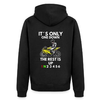 Motorcycle Lifestyle / Motorcycle / Motorcycle biker - Unisex Premium Organic Zip Hoodie - black - Back - Nico (187cm)