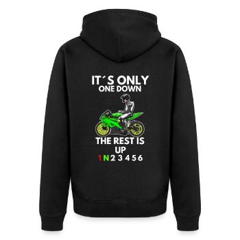 Moto Lifestyle / Moto / Moto motard - Veste à capuche bio Premium Unisexe - noir - Dos - Nico (187cm)
