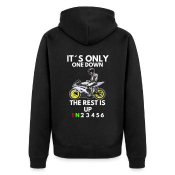 Motorcycle Lifestyle / Motorcycle / Motorcycle biker - Unisex Premium Organic Zip Hoodie - black - Back - Nico (187cm)