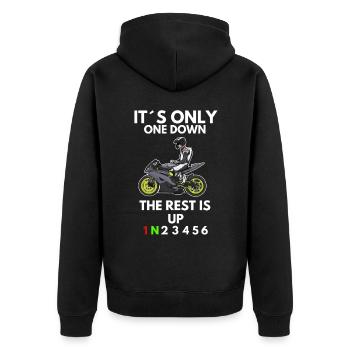 Motorcycle Lifestyle / Motorcycle / Motorcycle biker - Unisex Premium Organic Zip Hoodie - black - Back - Nico (187cm)