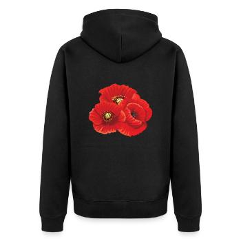 Coquelicot Coquelicot Fleurs Flore Nature - Veste à capuche bio Premium Unisexe - noir - Dos - Nico (187cm)