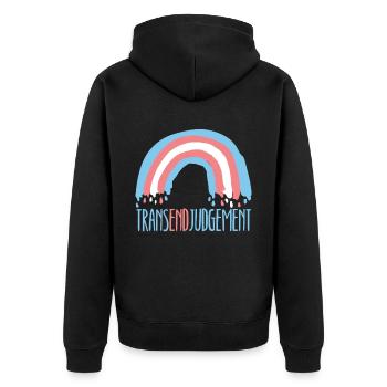 Transend-Urteil LGBTQ Transgender-Rechte - Unisex Premium Bio Zip Hoodie - Schwarz - Hinten - Nico (187cm)