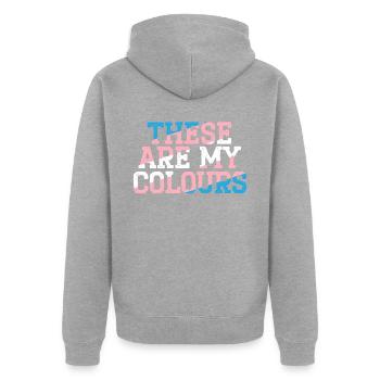 Ce sont mes couleurs LGBTQ Transgender Rights - Veste à capuche bio Premium Unisexe - gris chiné - Dos - Nico (187cm)