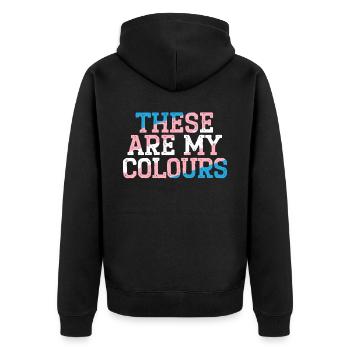 Ce sont mes couleurs LGBTQ Transgender Rights - Veste à capuche bio Premium Unisexe - noir - Dos - Nico (187cm)