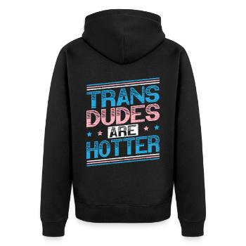Les mecs trans sont plus chauds LGBTQ Pride Transgenre - Veste à capuche bio Premium Unisexe - noir - Dos - Nico (187cm)
