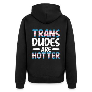 Les mecs trans sont plus chauds LGBTQ Pride Transgenre - Veste à capuche bio Premium Unisexe - noir - Dos - Nico (187cm)