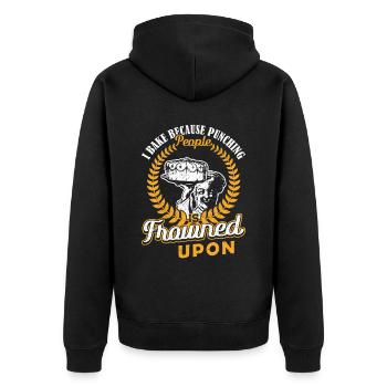 I Bake Because Punching People Frowned Upon Backen - Unisex Premium Organic Zip Hoodie - black - Back - Nico (187cm)
