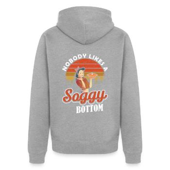 Cake Nobody Likes a Soggy Bottom Baking - Unisex Premium Organic Zip Hoodie - heather grey - Back - Nico (187cm)