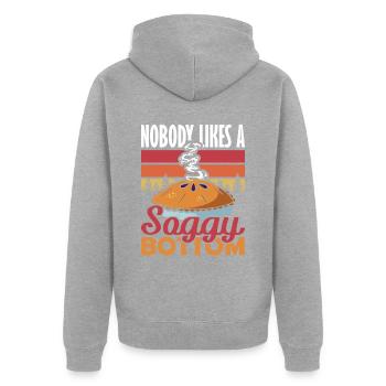 Cake Nobody Likes a Soggy Bottom Baking - Unisex Premium Organic Zip Hoodie - heather grey - Back - Nico (187cm)