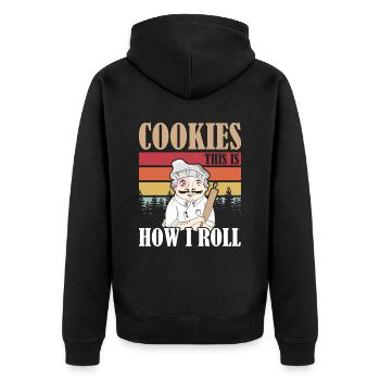 Cookies c’est ainsi que je roule Backen - Veste à capuche bio Premium Unisexe - noir - Dos - Nico (187cm)