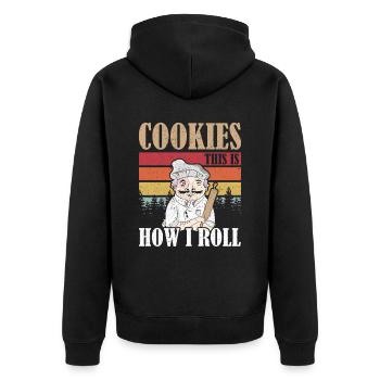 Cookies c’est ainsi que je roule Backen - Veste à capuche bio Premium Unisexe - noir - Dos - Nico (187cm)