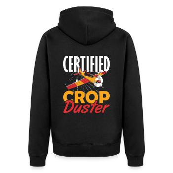 Certified Crop Duster Sprayer - Unisex Premium Organic Zip Hoodie - black - Back - Nico (187cm)