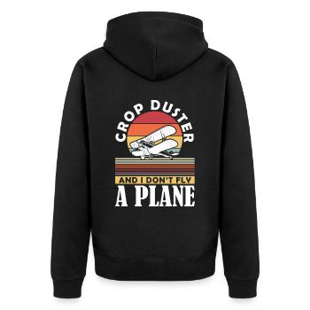 Crop Duster et moi ne pilotons pas un pulvérisateur d’avion - Veste à capuche bio Premium Unisexe - noir - Dos - Nico (187cm)