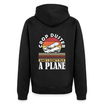 Crop Duster et moi ne pilotons pas un pulvérisateur d’avion - Veste à capuche bio Premium Unisexe - noir - Dos - Nico (187cm)