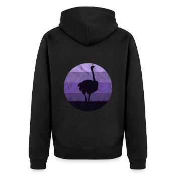 Bouquet Cadeau Enfants Filles Garçons Autruche - Veste à capuche bio Premium Unisexe - noir - Dos - Nico (187cm)