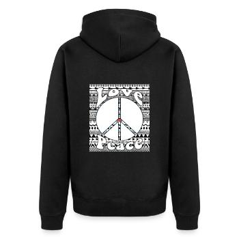 Hippie - Veste à capuche bio Premium Unisexe - noir - Dos - Nico (187cm)