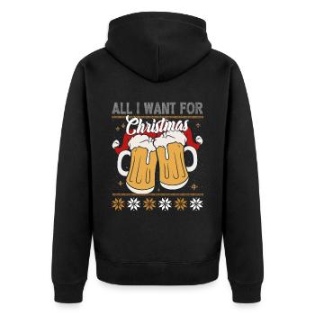 Tout ce dont j’ai besoin pour Noël, c’est de la BIÈRE - Veste à capuche bio Premium Unisexe - noir - Dos - Nico (187cm)