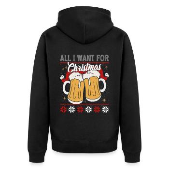 Tout ce dont j’ai besoin pour Noël, c’est de la BIÈRE - Veste à capuche bio Premium Unisexe - noir - Dos - Nico (187cm)