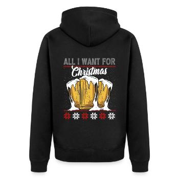 Tout ce dont j’ai besoin pour Noël, c’est de la BIÈRE - Veste à capuche bio Premium Unisexe - noir - Dos - Nico (187cm)