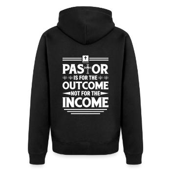 Le pasteur est pour le résultat, pas pour le - Veste à capuche bio Premium Unisexe - noir - Dos - Nico (187cm)