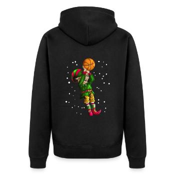 Basketball Weihnachtself spielt Basketballgeschenk - Unisex Premium Bio Zip Hoodie - Schwarz - Hinten - Nico (187cm)
