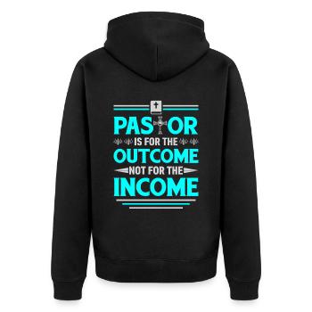 Le pasteur est là pour le résultat, pas pour le - Veste à capuche bio Premium Unisexe - noir - Dos - Nico (187cm)