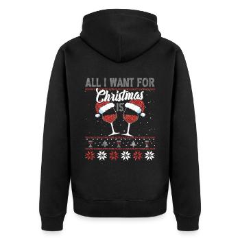 Tout ce dont j’ai besoin pour Noël, c’est du VIN - Veste à capuche bio Premium Unisexe - noir - Dos - Nico (187cm)