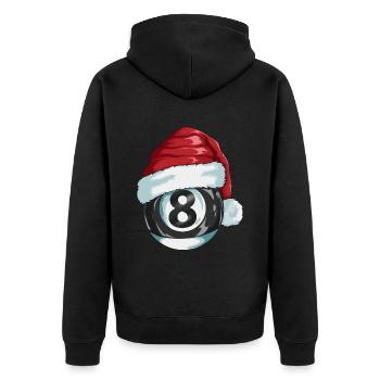 Billardspieler Weihnachtsmotiv Billardfan Geschenk - Unisex Premium Bio Zip Hoodie - Schwarz - Hinten - Nico (187cm)