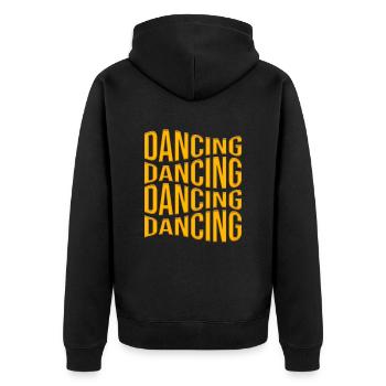 Dance - Unisex Premium Organic Zip Hoodie - black - Back - Nico (187cm)