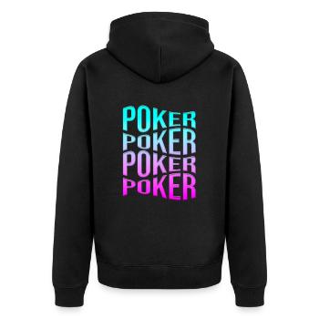 poker - Unisex Premium Organic Zip Hoodie - black - Back - Nico (187cm)