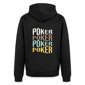 poker - Unisex Premium Organic Zip Hoodie - black - Back - Nico (187cm)