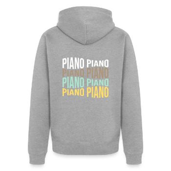 Piano - Veste à capuche bio Premium Unisexe - gris chiné - Dos - Nico (187cm)