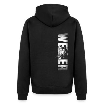 Welder Welding Vintage Welder - Unisex Premium Bio Zip Hoodie - Schwarz - Hinten - Nico (187cm)